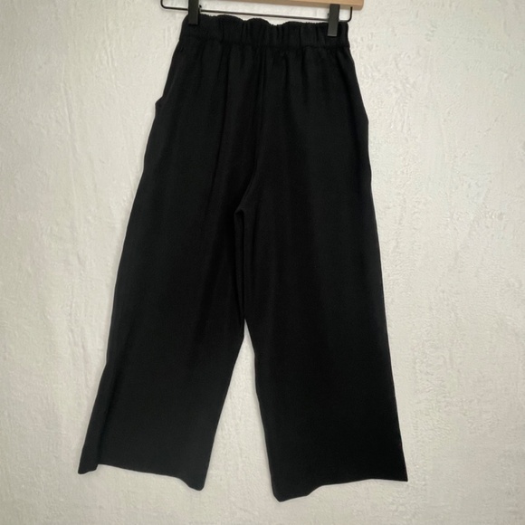 Lululemon Noir Crop Wide Leg Crop Pant Black Sz 2 Tie Waist Belt - Picture 7 of 9